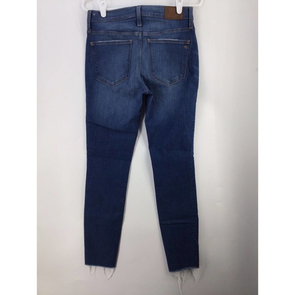 Madewell Womens 9” Mid Rise Fray Hem Skinny Stretch Jeans Size 27X29 - Picture 13 of 13
